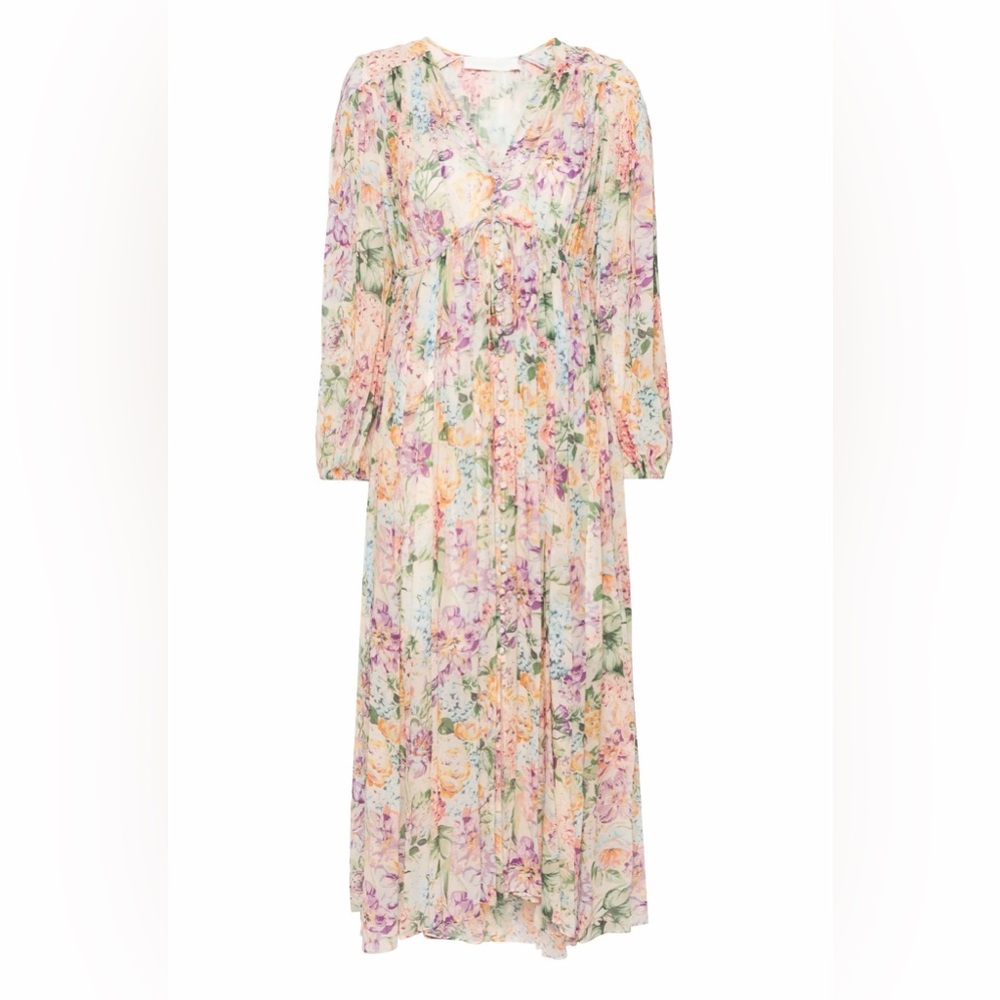 NWT ZIMMERMAN HALLIDAY GATHERED MAXI DRESS - SIZE 3 (US 10)